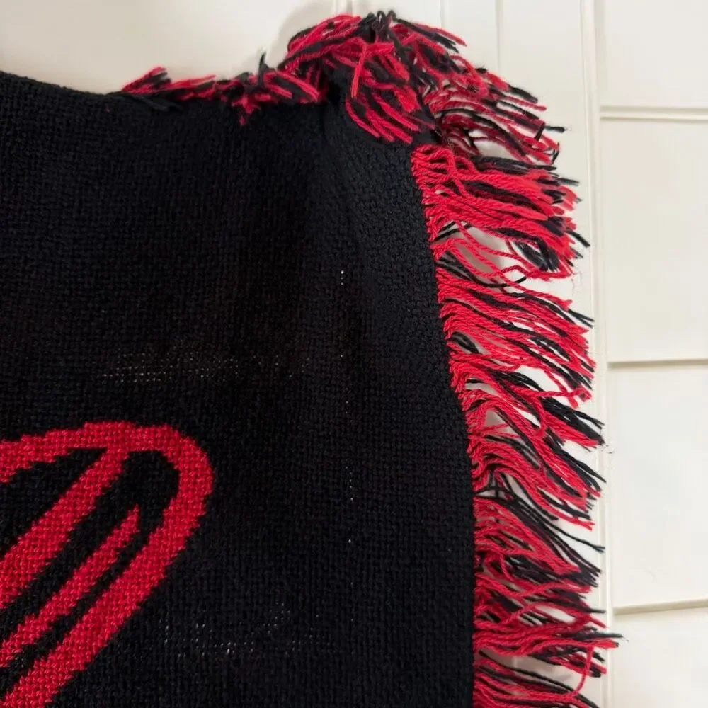 The Rolling Stones No Filter Red Black Knit Throw Blanket Classic Rock N Roll